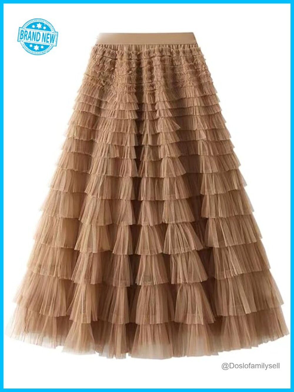 Layered Ruffles Tulle Maxi Skirt Pleated High Waist Fluffy Fairy Dress Tutu